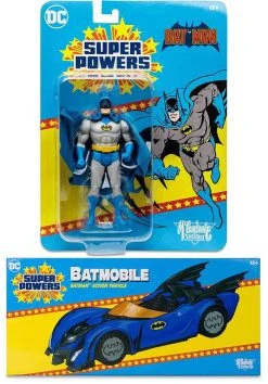 DC Super Powers 4 Inch Scale Vehicle Figure Wave 4 - Set Of 2 (Batman & Batmobile)