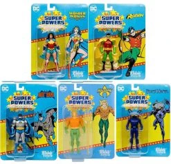 DC Super Powers 4 Inch Action Figure Wave 4 - Set Of 5 (Black Manta - Robin - Batman - Aquaman - Wonder Woman)