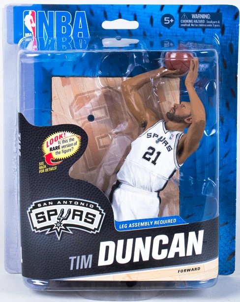NBA Basketball 6 Inch Action Figure Series 24 - Tim Duncan White Jersey Silver Level Variant (Small Rip On Cardboard) 3 NBA Basketball 6 Inch Action Figure Series 24 - Tim Duncan White Jersey Silver Level Variant (Small Rip On Cardboard)