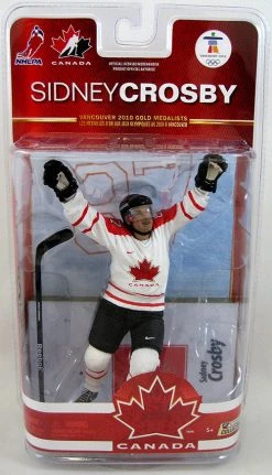 NHL Hockey 6 Inch Action Figure Team Cananda - Sidney Crosby Team Canada White Jersey All-Star Level Variant Signed Base #86 Of 100