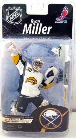 NHL Hockey 6 Inch Action Figure Series 26 - Ryan Miller White Jersey Gold Level Variant Limit To 500 Pieces