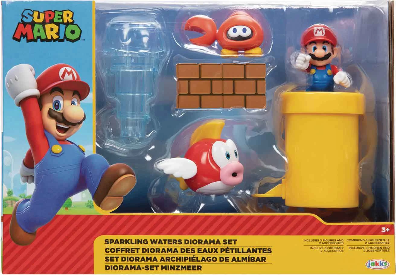 Super Mario World Of Nintendo 2 Inch Scale Playset - Sparkling Waters Diorama Set (Pre-Order Ships Jan. 2024)