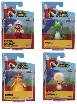 Super Mario World Of Nintendo 2 Inch Mini Figure Wave 34 - Set Of 4 (Yellow Toad - Daisy - Green Yoshi - Fire Mario)